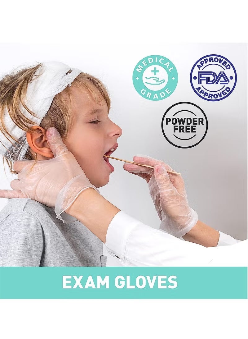 عام قفازات فينيل مقاس XL، آمنة للطعام، قفازات فينيل شفافة خالية من اللاتكس وخالية من البودرة للطهي، وإعداد الطعام، والتنظيف المنزلي، والامتحان| متوسطة، 100 قطعة - Image 5